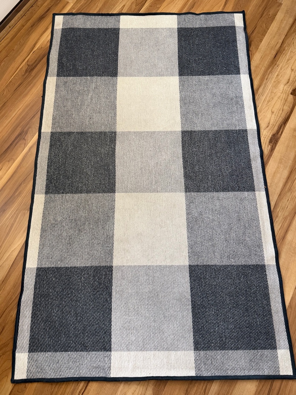Ruggable Buffalo Plaid Rug Cover - Black & Cream/White 3’ x 5’ 3x5